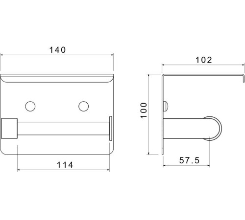 Бумагодержатель с полкой Aquanet Europa AQ4939CR хром AQ4939CR