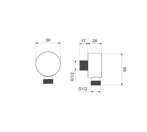 Шланговое подсоединение Aquatek шлифованное золото AQ2457BG