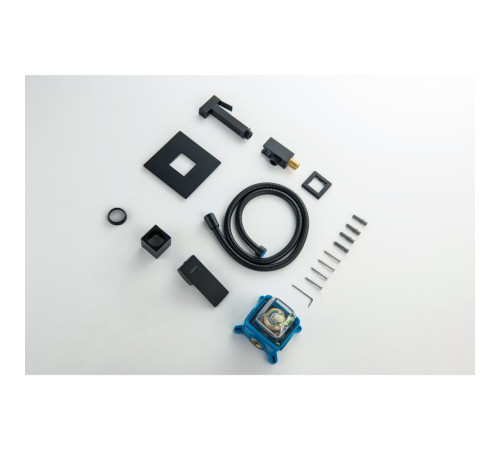 Набор с гигиеническим душем Aquanet Лира (смеситель, лейка, шланг, подсоединение) матовый черный AQ1419MB