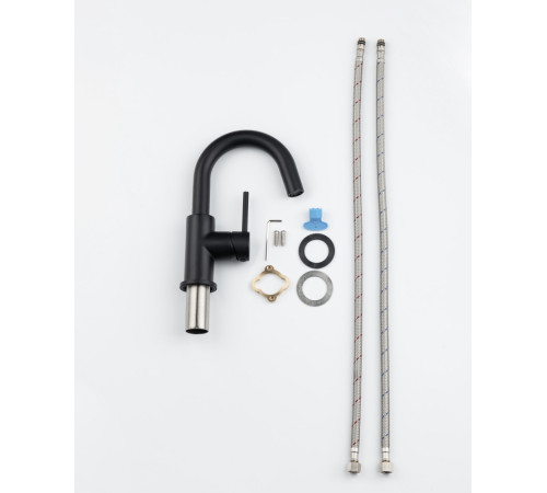 Смеситель для раковины Aquanet Europa без донного клапана матовый черный AQ1307MB