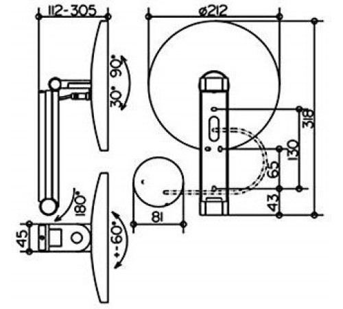 Косметическое зеркало Keuco iLook_move круглое x5 с подсветкой и сенсорной панелью хром 17612019002