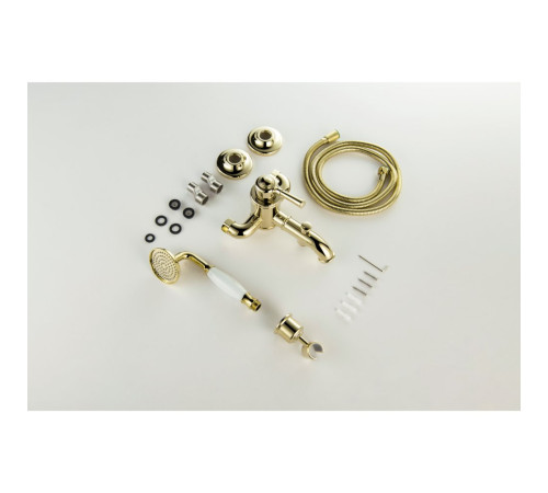 Смеситель для ванны Aquanet Классик с душевым набором полированное золото AQ1549PG