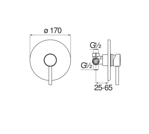 Смеситель для душа Nobili LIVE комплект (внешняя и скрытая часть) LV00108CR