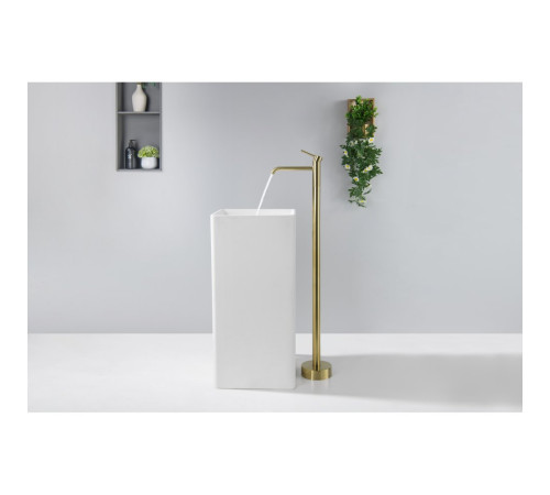 Смеситель для раковины напольный Aquanet Europa шлифованное золото AQ1309BG