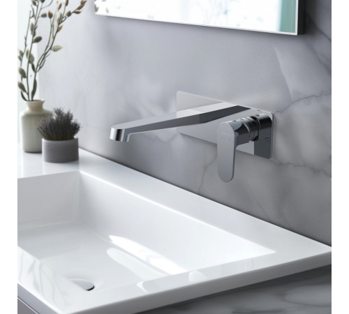 Смеситель для раковины настенный Aquanet Oberon скрытого монтажа хром AQ1213CR