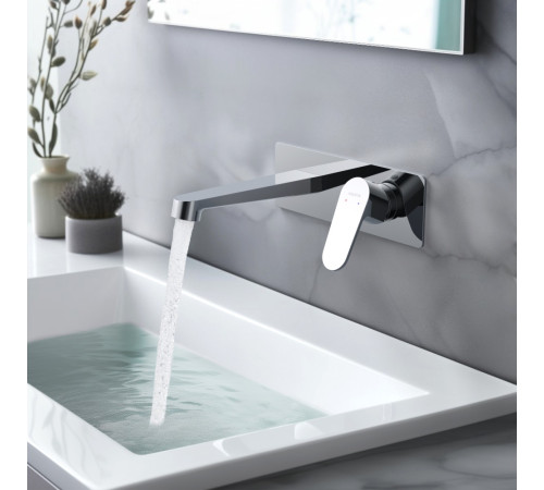 Смеситель для раковины настенный Aquanet Oberon скрытого монтажа хром AQ1213CR