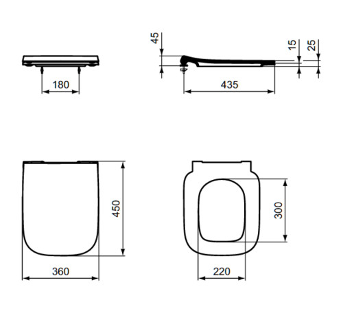 Сиденье для унитаза Ideal Standard i.life B Slim с микролифтом T500301