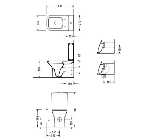 Унитаз напольный Serel Nita с тонким сиденьем микролифт NT12SL