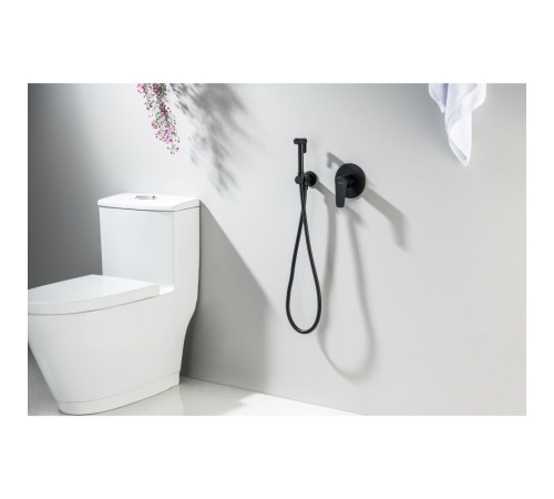 Набор с гигиеническим душем AQUATEK БЕТТА (смеситель + лейка + шланг) матовый черный AQ1119MB