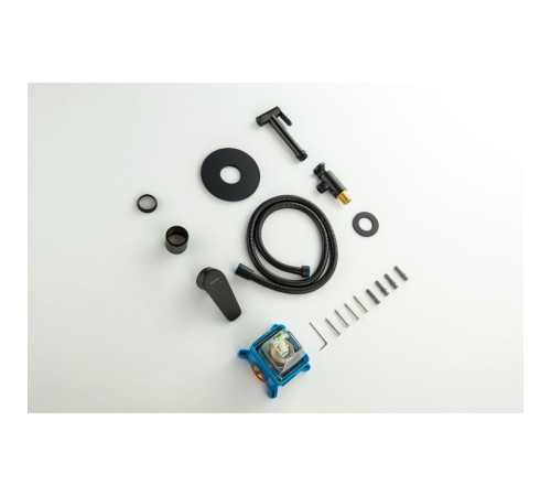 Набор с гигиеническим душем AQUATEK БЕТТА (смеситель + лейка + шланг) матовый черный AQ1119MB