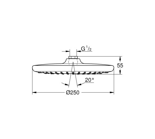 Верхний душ GROHE Tempesta 250 круглый хром/белый 26666000