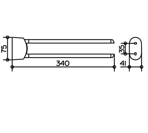Полотенцедержатель поворотный Keuco Elegance 340 мм хром 11620010000