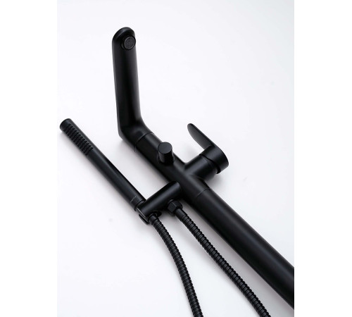 Смеситель для ванны напольный Aquanet Ника матовый черный AQ1845MB