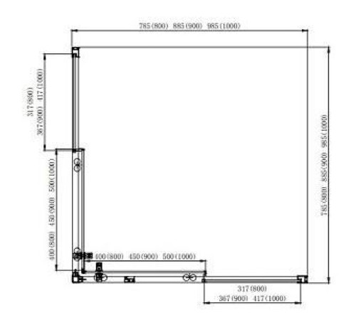 Душевой уголок Aquanet ARI KV 08020BL 800x800x2000 мм квадратный черный/прозрачное стекло AQ ARI KV 08020BL