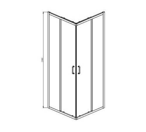 Душевой уголок Aquanet ARI KV 08020BL 800x800x2000 мм квадратный черный/прозрачное стекло AQ ARI KV 08020BL
