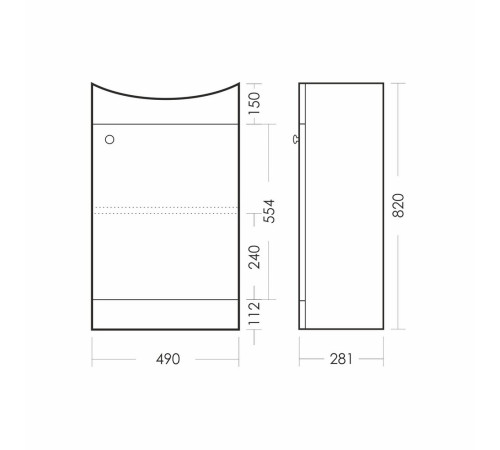 Комплект Тумба напольная Dreja Аттика-50 с умывальником Аттика 50 SET_Аттика-50/Аттика-50