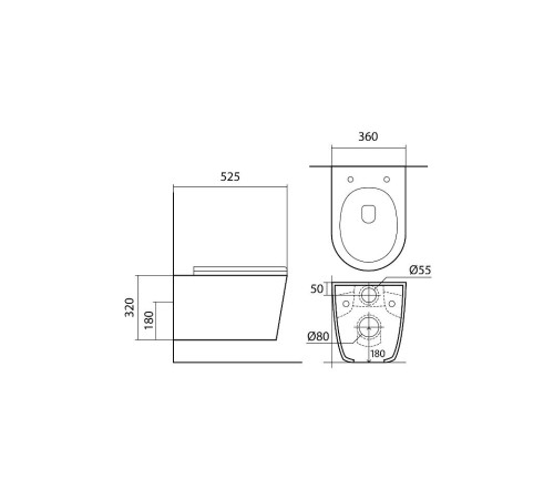 Комплект инсталляции AQUATEK ВЕГА-1905-036 рама INS-0000012 кнопка KDI-0000036 унитаз AQ1905-00