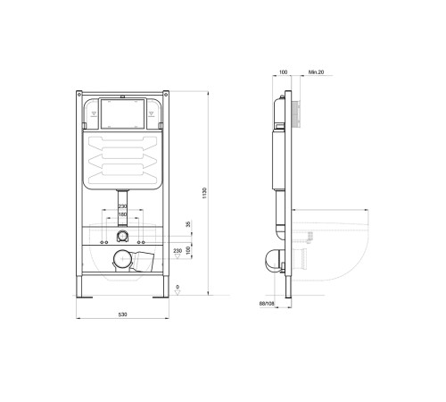 Комплект инсталляции AQUATEK ОБЕРОН T (рама INSP-0000001, крепеж KKI-0000002, клавиша PNS-0000013, унитаз AQ1365T-00 soft-close) INSP-0000001/KKI-0000002/PNS-0000013/AQ1365T-00