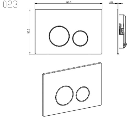 Панель смыва Kordi KDI-0000038 нержавеющая сталь титановое золото матовое круглые кнопки KDI-0000038