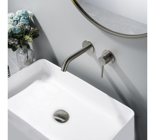 Донный клапан Aquatek Push-open без перелива оружейная сталь AQ6003BGM