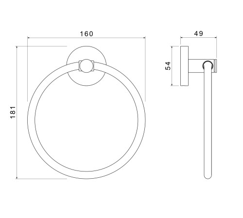 Полотенцедержатель кольцо Aquanet Европа шлифованное золото AQ4112BG