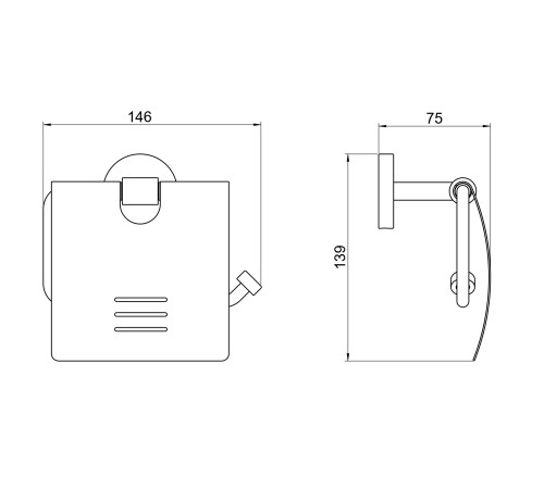 Бумагодержатель с крышкой Aquatek БЕТТА хром AQ4609CR