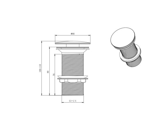 Сливной набор для раковины Aquanet Push-open без перелива AQ6000CR