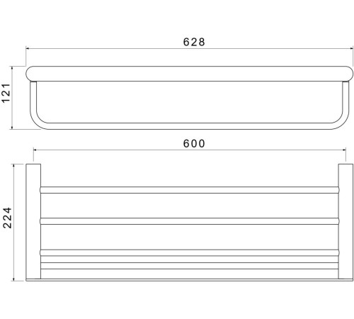 Полка для полотенец Aquatek Лира хром AQ4415CR