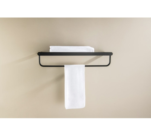 Полка для полотенец Aquatek Лира матовый черный AQ4415MB