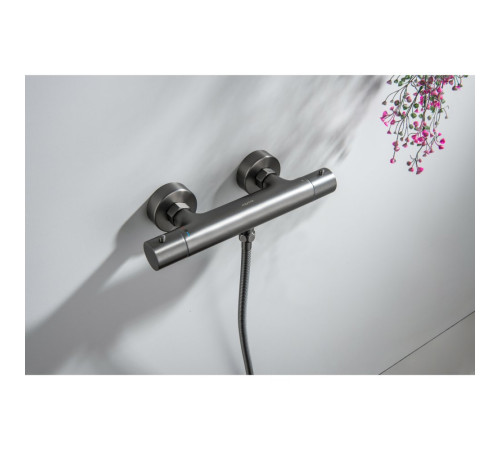 Смеситель для душа термостатический Aquanet Европа оружейная сталь AQ1363BGM