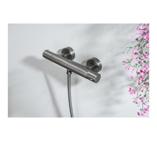 Смеситель для душа термостатический Aquanet Европа оружейная сталь AQ1363BGM