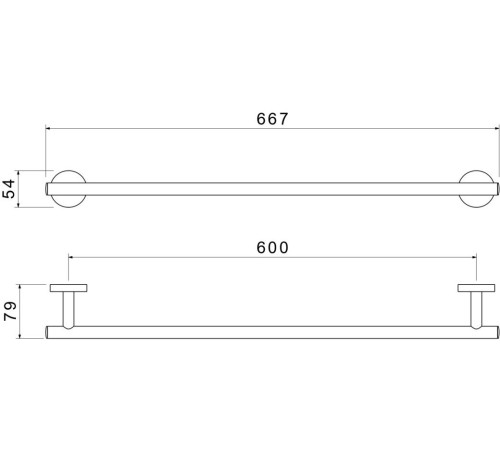 Полотенцедержатель Aquatek Оберон 600 мм матовый черный AQ4214MB