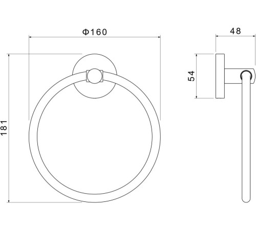 Полотенцедержатель-кольцо Aquatek Оберон хром AQ4212CR