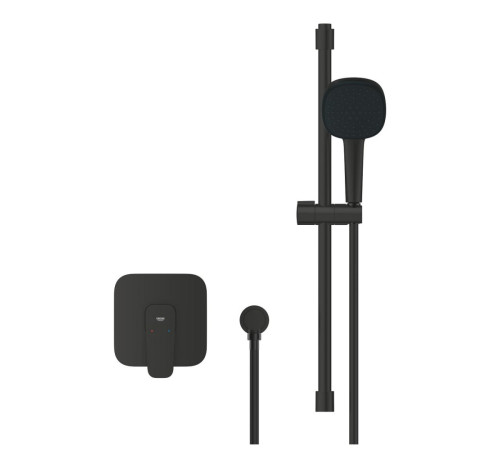 Душевой комплект GROHE CUBEO со смесителем скрытого монтажа и гарнитуром Tempesta Cube 110 матовый черный 1053352430