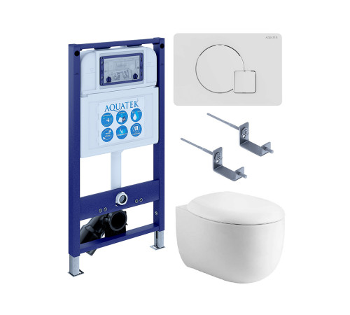 Комплект инсталляции 4 в 1 AQUATEK Альтаир (рама INS-0000025, кнопка KDI-0000066, унитаз AQ1980-00) cm-066