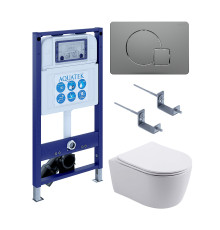 Инсталляция с унитазом AQUATEK Европа 4 в 1 рама INS-0000025 кнопка KDI-0000070 унитаз AQ1106L-00 New-070