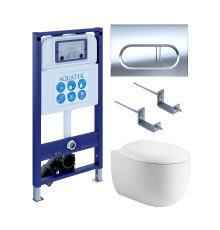 Комплект инсталляции 4 в 1 AQUATEK Альтаир (рама INS-0000025, кнопка KDI-0000043, унитаз AQ1980-00) cm-043