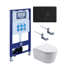 Инсталляция с унитазом AQUATEK Европа 4 в 1 рама INS-0000025 кнопка KDI-0000069 унитаз AQ1106L-00 New-069