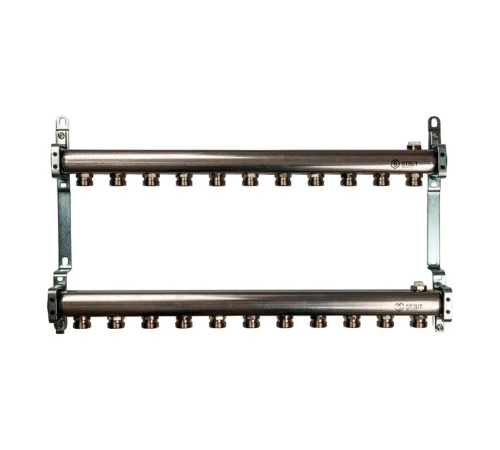 Коллектор STOUT из нержавеющей стали для радиаторной разводки 11 выходов SMS 0923 000011