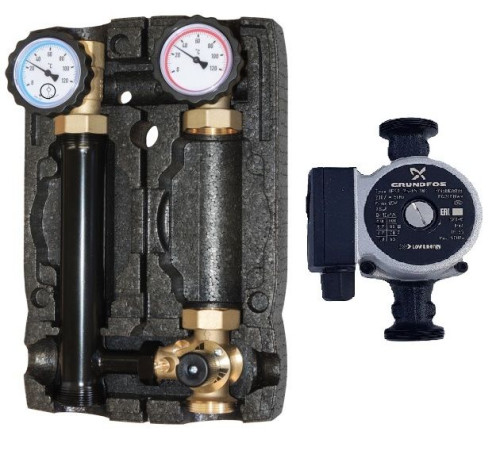 Насосная группа Hoobs 1 ВР х 1 1/2 НР с трехходовым клапаном и насосом UPSO 25-60 HB-21355N-M33-G60