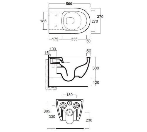 Унитаз подвесной Simas Trevi 56х37 см безободковый белый матовый TRV18 bi matt