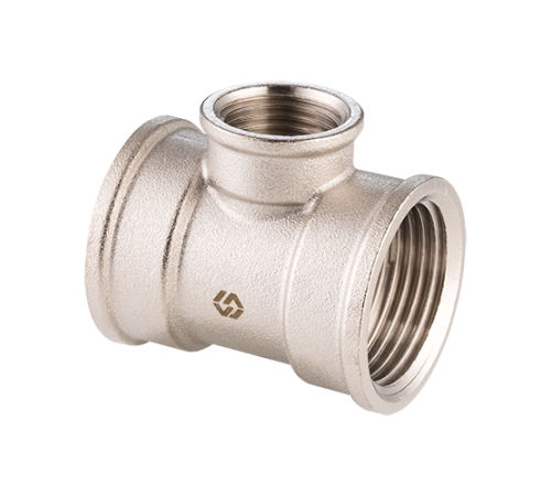 Тройник резьбовой Hogart 3/4x1/2x3/4 ВВВ латунь никелированная BF512050405