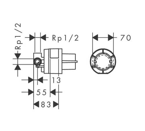 Скрытая часть смесителя для душа Hansgrohe 13620180
