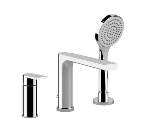 Смеситель для ванны Gessi Emporio Via Manzoni на 3 отверстия с изливом и душем хром 38634#031