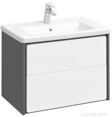 Тумба под умывальник подвесная Roca Ronda 2 ящика 677х480х412 мм Белый глянец/антрацит ZRU9302964