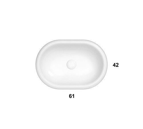 Раковина накладная Globo Lalita 610х420х160 мм без отверстия под смеситель белый глянцевый LT020BI