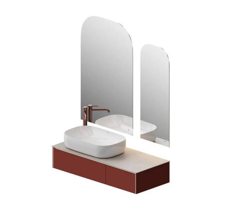 Тумба под раковину подвесная Kerama Marazzi Magica 115.4х48.5х22 см 2 ящика венецианский красный матовый MA.120.2/VR.M