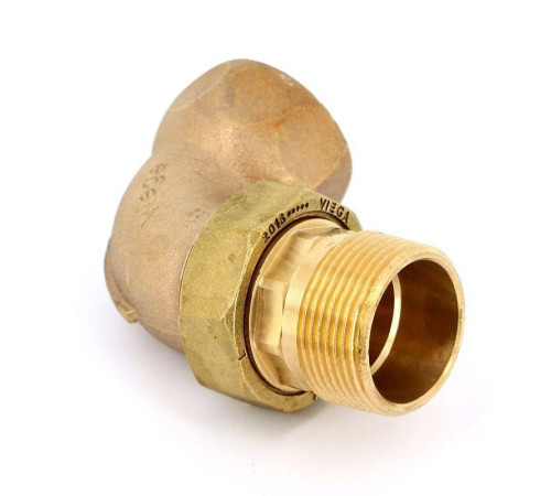Разъемное соединение Viega 1 1/4 НВ угловое бронза с плоской прокладкой 348694