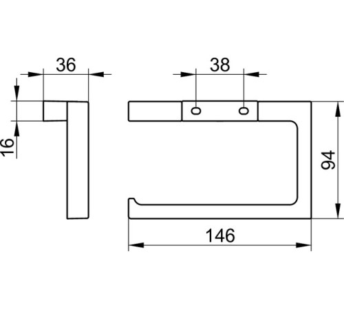 Держатель туалетной бумаги Keuco Edition 11 чёрный матовый 11162 370000