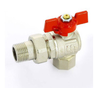 Кран шаровой угловой Uni-Fitt 1/2 НВ с разъемным соединением для коллекторов 133T2000
